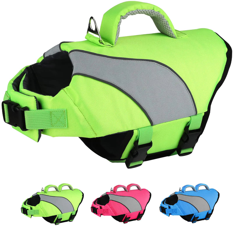 Doglay Dog Life Jacket Adjustable & Reflective Dog Life Vest for Swimming and Boating High Buoyancy Swimming Safety Vest with Rescue Handles and D-Ring for Small Medium Large Dogs.