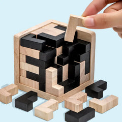 Brain Builder 3D Wood Cube Puzzle